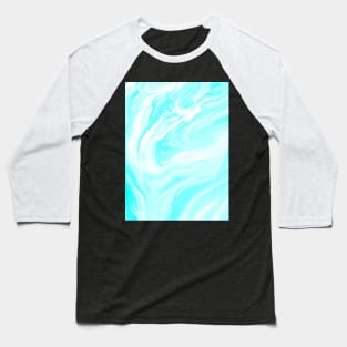 turquoise abstract marble pattern hand-drawn Baseball T-Shirt